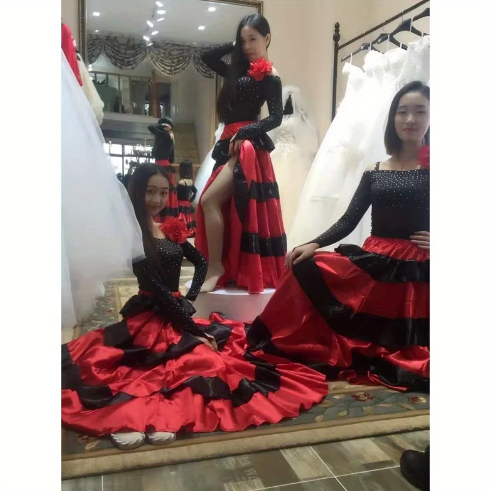 Gonna da ballo toro spagnolo Gonna di vendita calda Apertura Danza Gonna altalena grande Abito da prestazione Abito da flamenco di danza del ventre