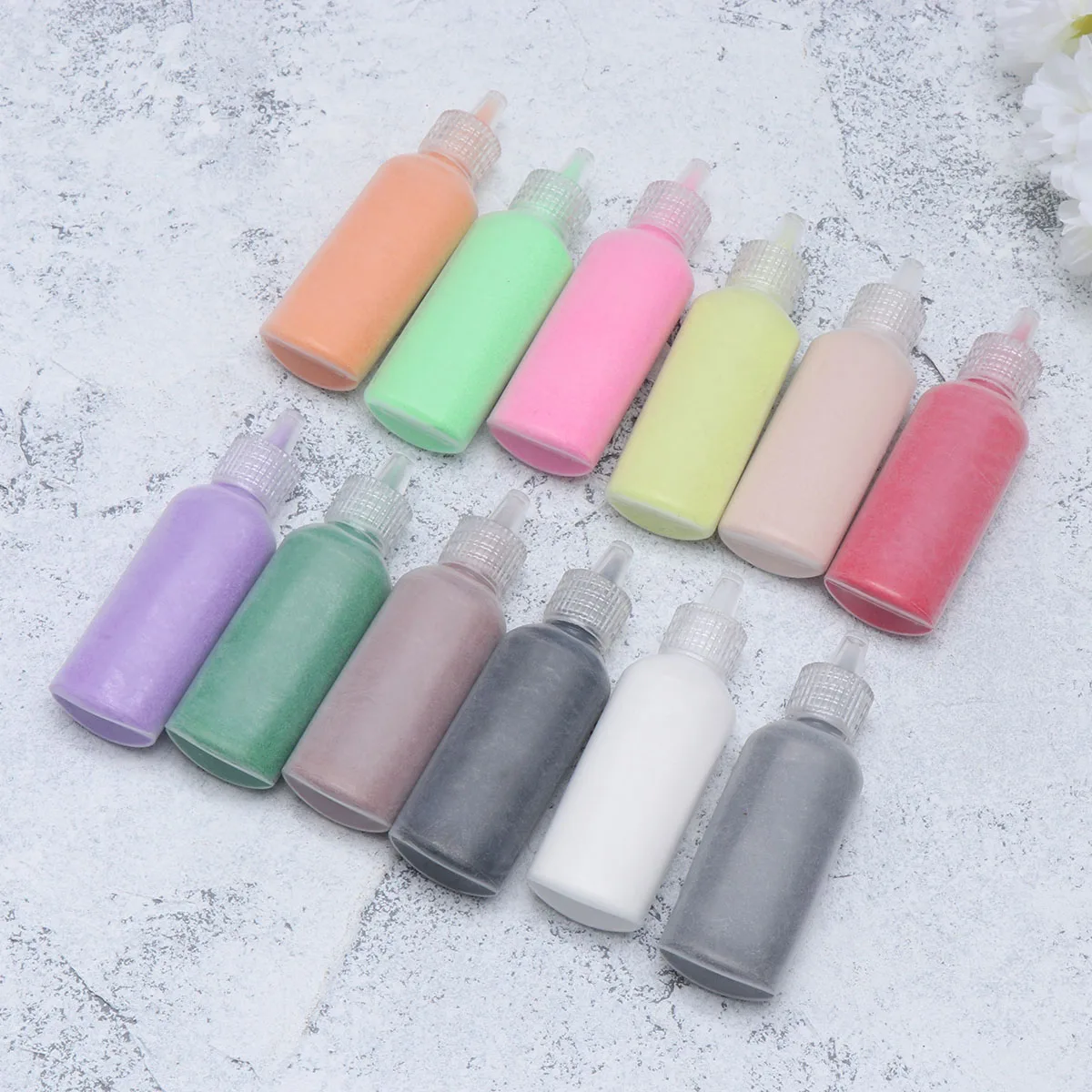 12 Pcs Colored Sand Material DIY Handmade Painting Educational Bottled Colorful Kid's Art Kits Child
