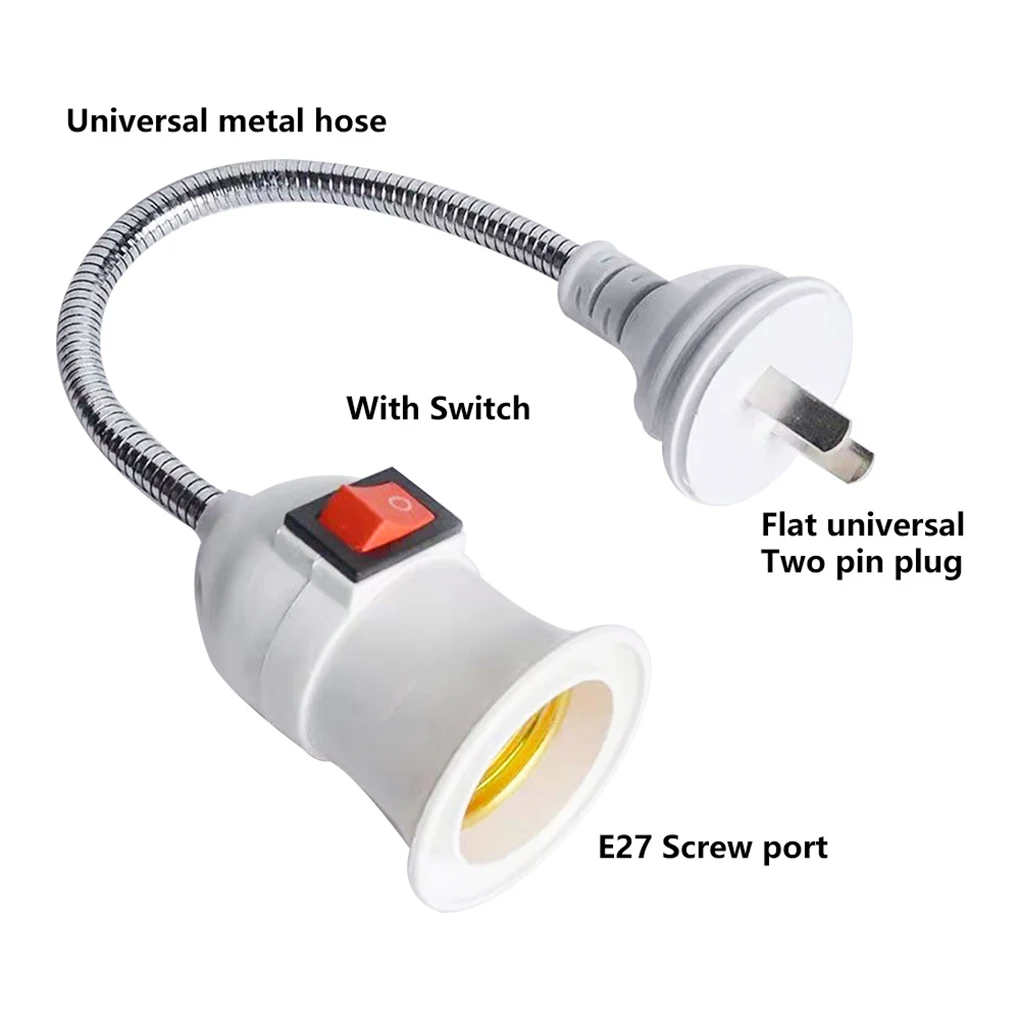 Direct plug swivel lamp head lamp mouth E27 large screw lamp holder type universal hose with switch