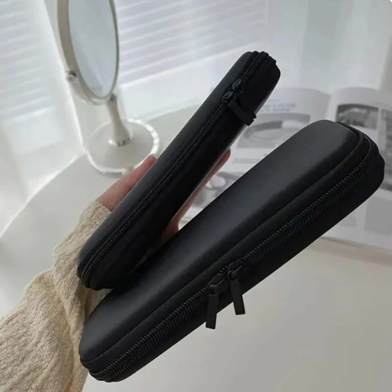 1pc Black Cosmetic Bag Waterproof Double Zipper Makeup Brushes Case Women Storage Bags Portable Travel Brush Holder Makeup Case