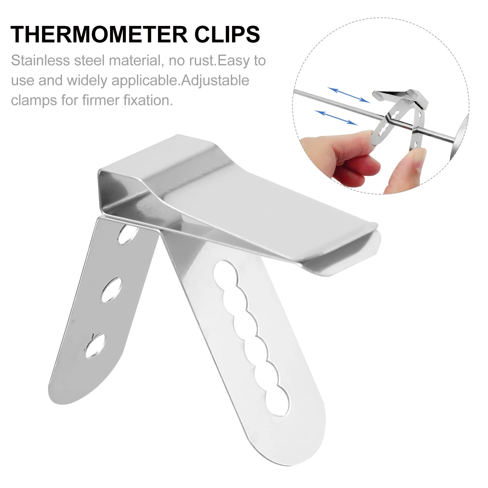 

4pcs Thermometer Clips Stainless Steel BBQ Grills Temperature Probe Holder Cooking Food Meat Oil Pan Coffee Pot