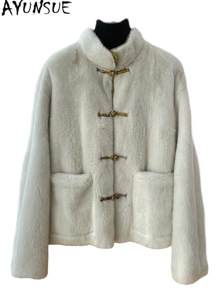 

AYUSNUE Top Quality Natural Mink Fur Coat Women 2026 Warm Winter Clothes Whole Mink Coats Woman New in Outerwears Шуба Женская