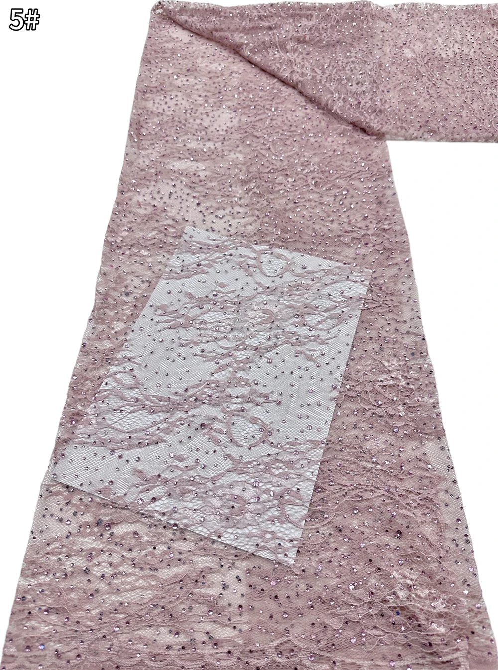 

African French Tulle Sequins Beaded Lace Mesh Nigerian Embroidered Fabric for Ladies Party Wedding Dresses Sewing