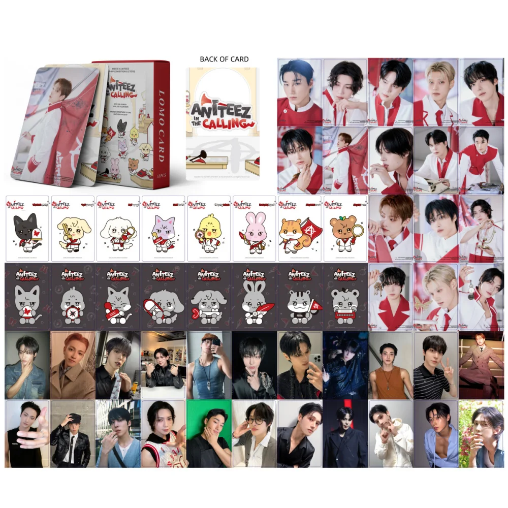 

55PCS New ATEEZ Korean Pop Music Group Wooyoung Hongjoong Seonghwa Collection Commemorative Stickers LOMO Cards
