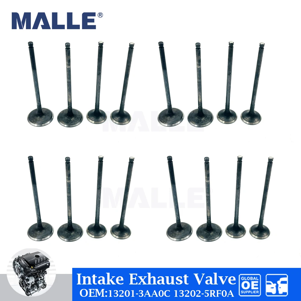 

16 Pcs Intake Exhaust Valve For Nissan Kicks MICRA NOTE VERSA HR15 HR15DE Engine Auto Car Accessories OE 13201-3AA0C 13202-5RF0A