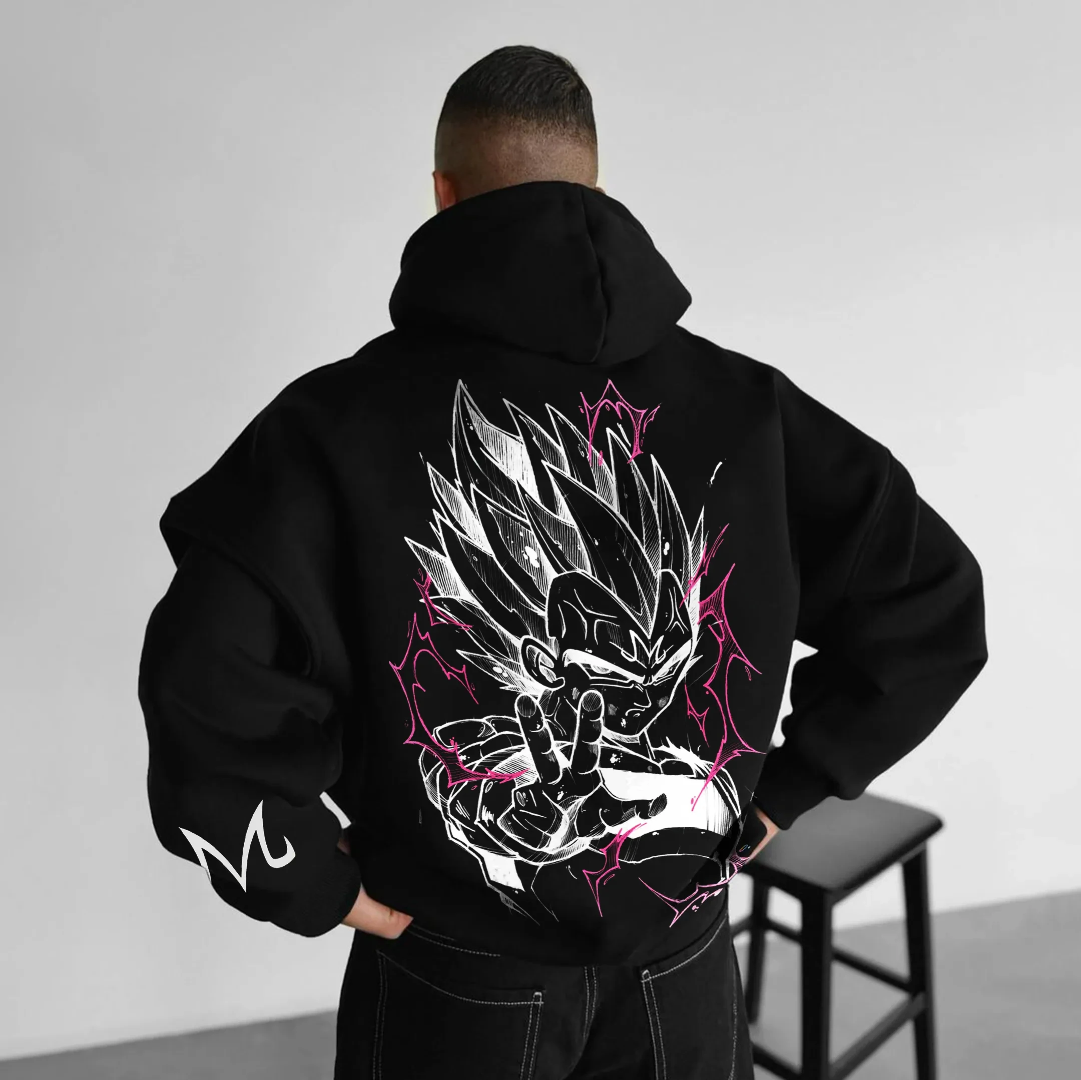 Dragon Ball Super Goku bedruckter Fleece-Hoodie, langärmelig, lockeres Design, amerikanischer Stil, Top-Paar-Outfits