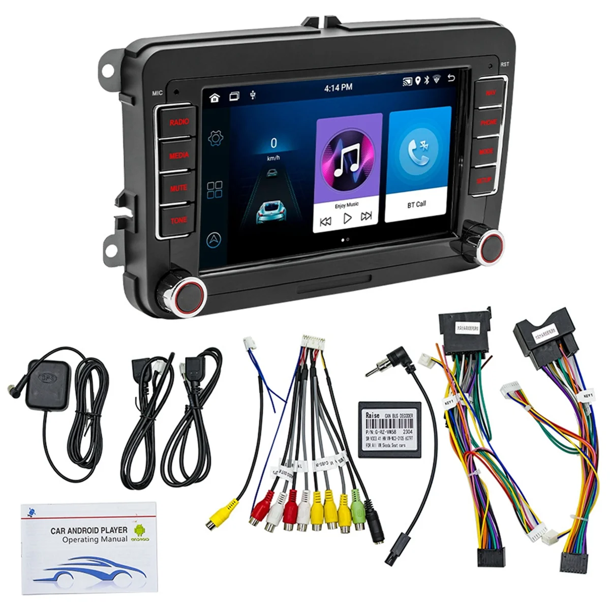 

Автомобильный радиоприемник, мультимедийный плеер для VW Android 11 Carplay DVD GPS,2 + 32