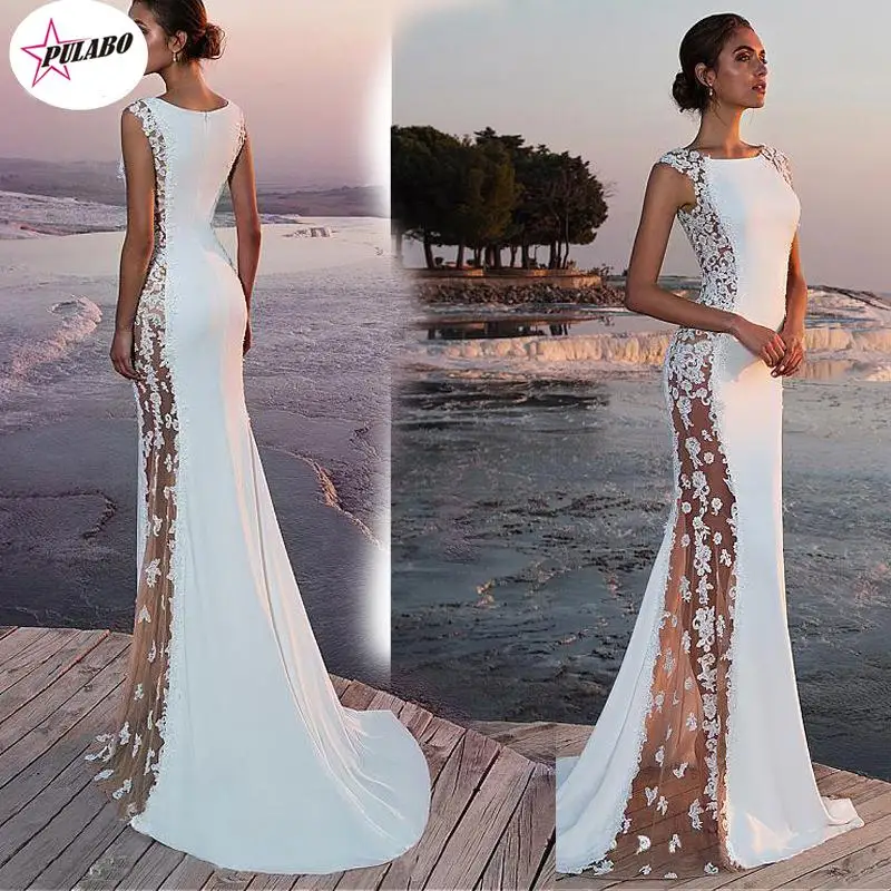 

PULABO Women See Through Floral O-Neck Elegant Lace Long Sexy Maxi Autumn Winter Evening Party Mermaid Vestidos De Festa Female