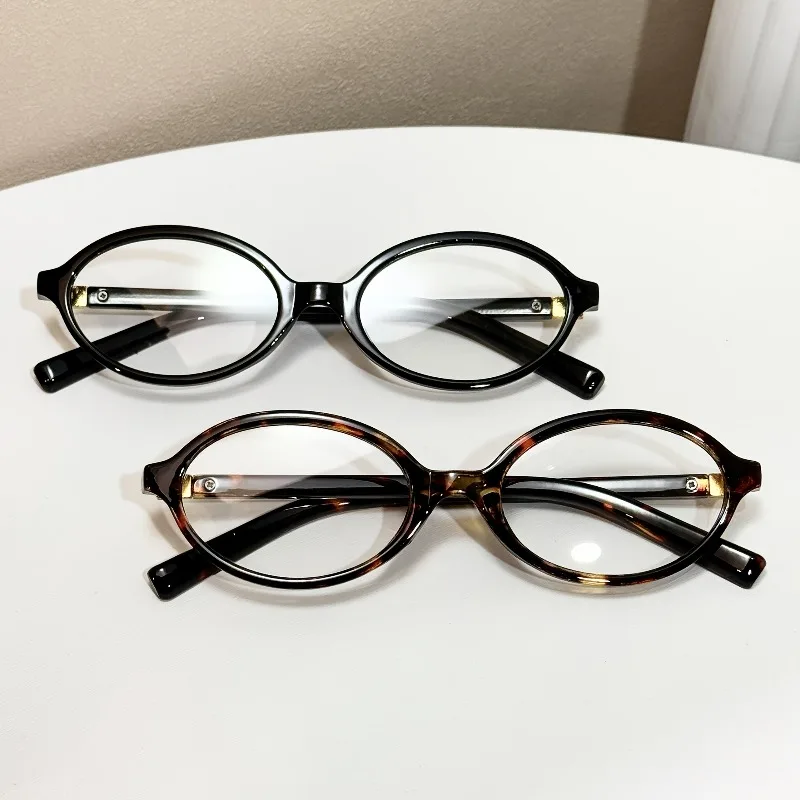 2 Paar stilvolle Y2K Oval Blaulicht geschirmte Damenbrillen, Dekorationsbrillen, Modeaccessoires, Moderahmen