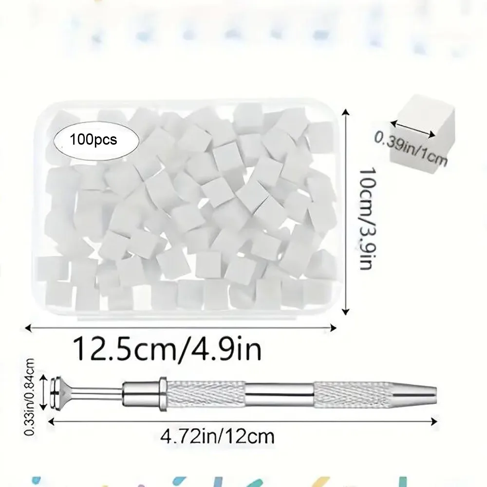 Mini esponja blanca para uñas con bolígrafo de agarre, esponjas suaves ombré, cepillo para punta francesa, gradiente, efecto cromado, suministros para uñas, 50/100 Uds.