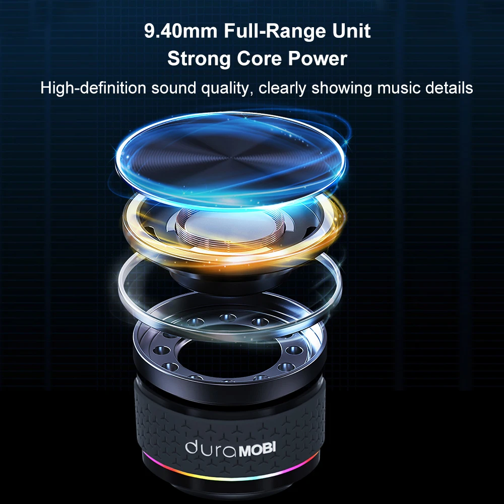 مكبر صوت توصيل عظمي DuraMOBI-Pro ، مكبر صوت لاسلكي TWS ، بلوتوث ، مكبرات صوت وضع EQ مقاومة للماء IP54 ، إضاءة محيطية ملونة