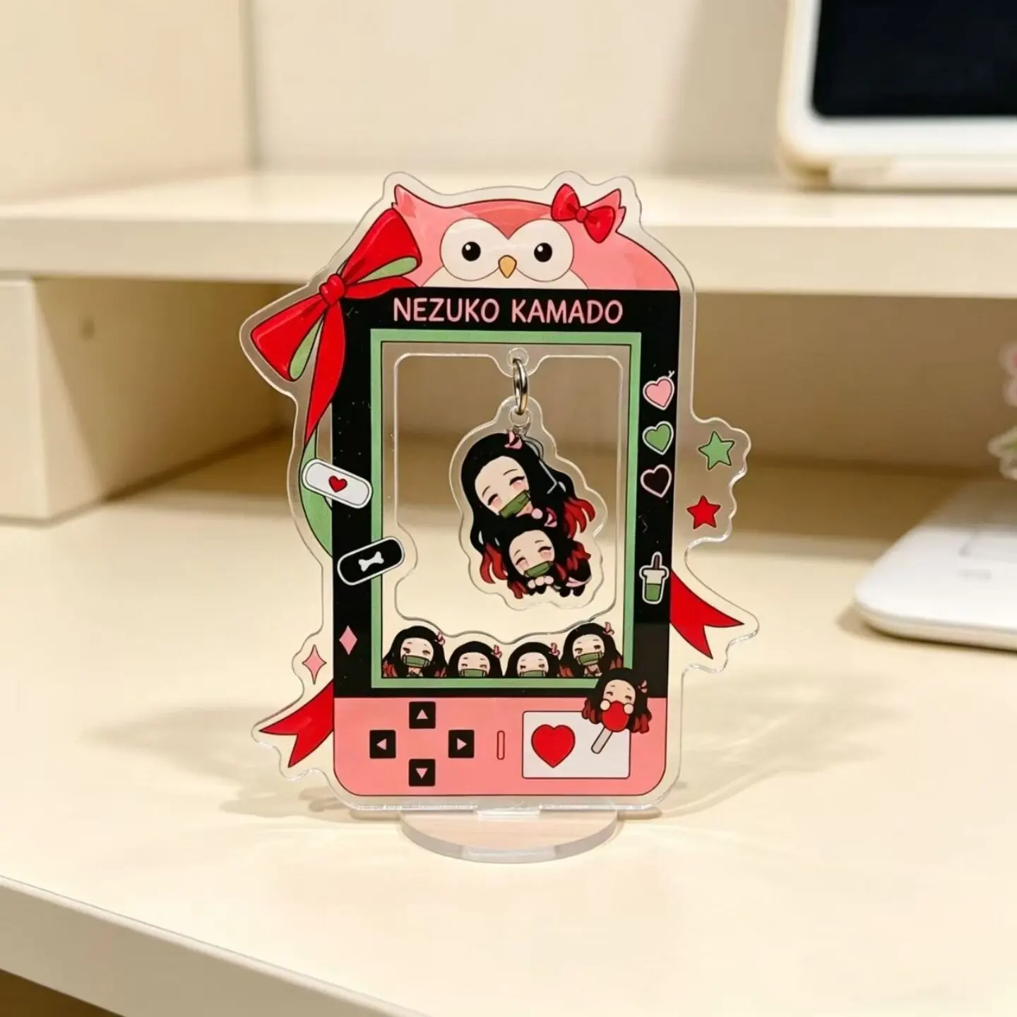 10cm Demon Slayer Kochou Shinobu Q Version Acrylic Stand Cute Anime Figure Desk Ornament Collectible Gift view 3