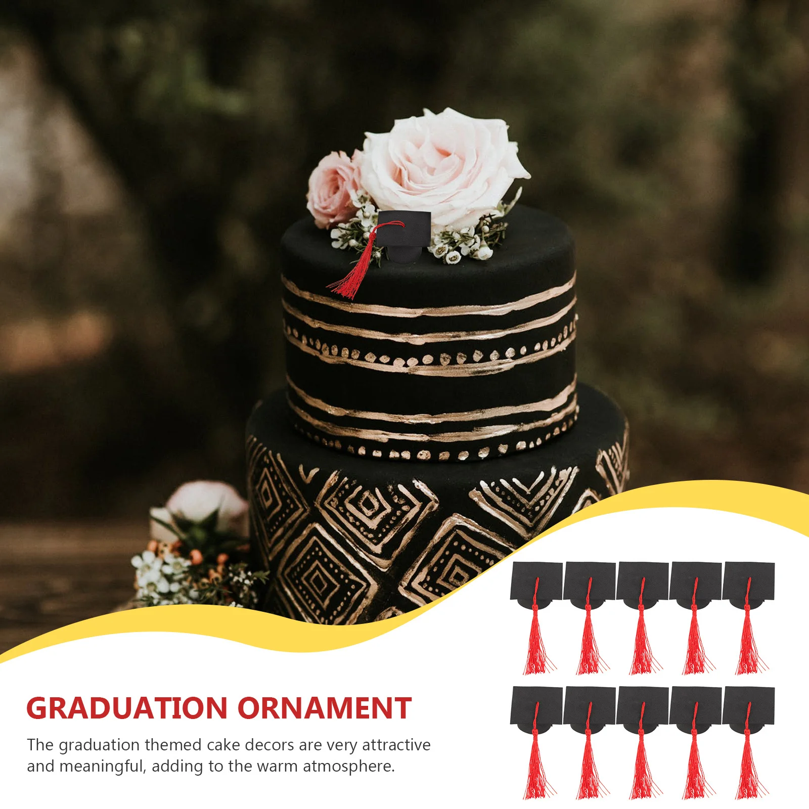

10Pcs Mini Graduation Caps Decoration Creative Desktop Ornament Graduation Season Souvenir Party Cake Lightweight Topper