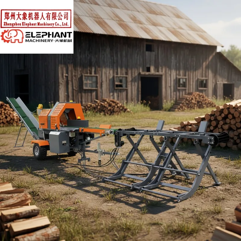 Customized 20T Automatic Firewood Processor And Log Splitter For Efficient Wood Cutting Machine Engine Powered Wood Pro