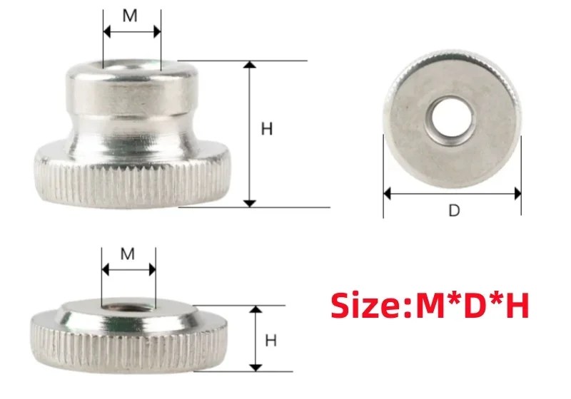 Nickel Plated Galvanized Carbon Steel GB806 High Head Knurled Hand Nut GB807 Small Step Hand Tighten Nut Knurled Thumb Nuts