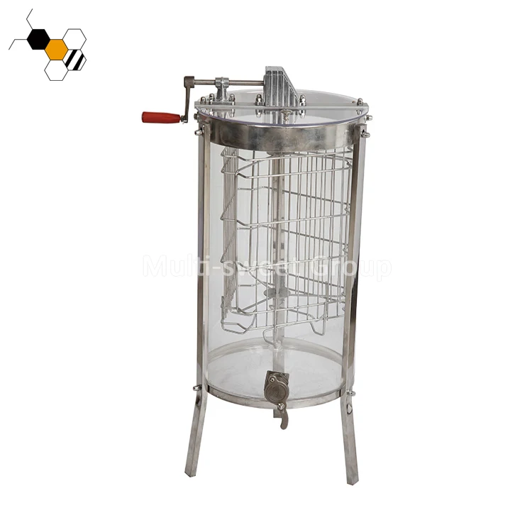 Acrylic honey centrifuge transparent 3 frames manual honey extractor