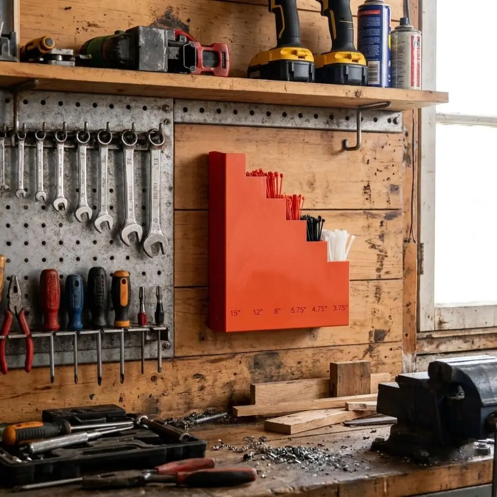 3D Printed Wall Mounted Tool Hanger Compact Wall Type Solid Integrated Forming Cable Tie Organizer Slim Outline