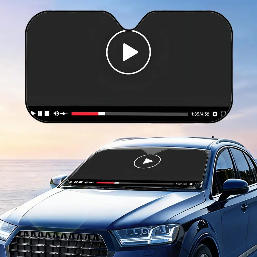 Video Player Sun Visor Reusable Aluminum Foil Windshield UV Protection Heat Insulation Cover Sun Visor Shade