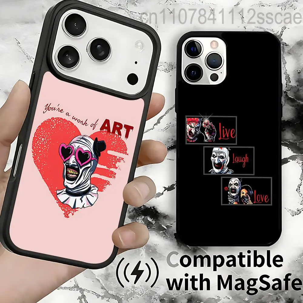 

TerrifierS the C-Clown A-Art Magnetic Phone Case For IPhone 14 16 17 13 12 11 15 Pro Max Plus For Magsafe Wireless Charge Cover