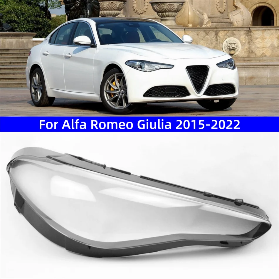 

For Alfa Romeo Giulia 2015 2016 2017 2018 2019 2020 2021 2022 Car Decorations Accessories Glass Headlights Transparent shell