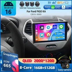 Android 16 Carplay Auto Car Radio For Ford FIGO KA 2015-2020 Multimedia Video Player Navigation GPS DSP Audio Stereo No 2din DVD