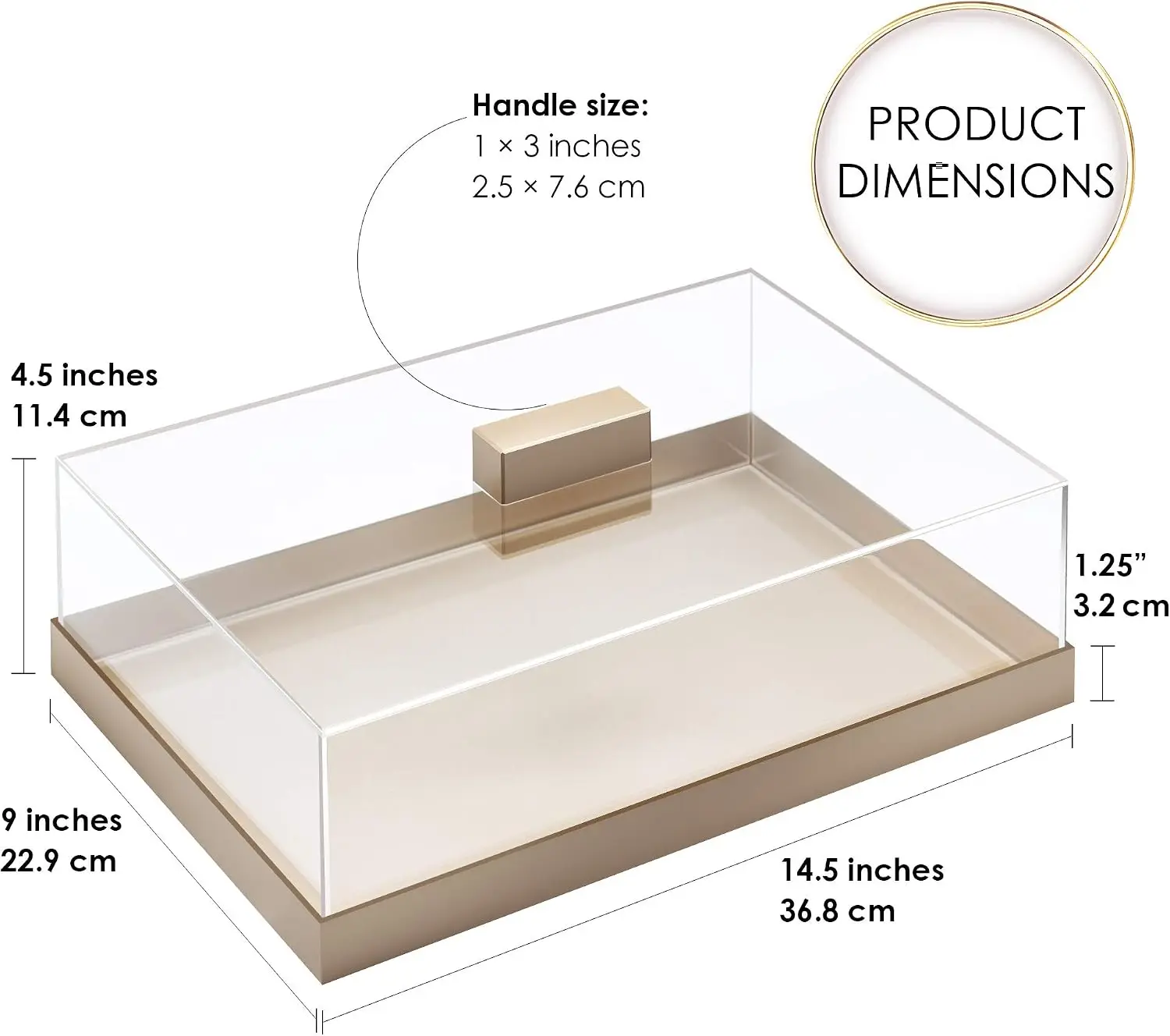 Acrylic Cake Stand, Multifunctional Rose Gold Serving Tray with Clear Lid, Elegant Food Tray, Ideal for Use as a Cake Box and Serving Platter for Party, Home and Kitchen, Shatter Resistant