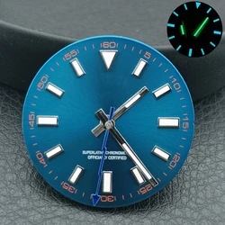 28.5mm blue-green luminous dial and green hands suitable for NH35 NH36 ETA 2824 8215 movement watch parts accessories