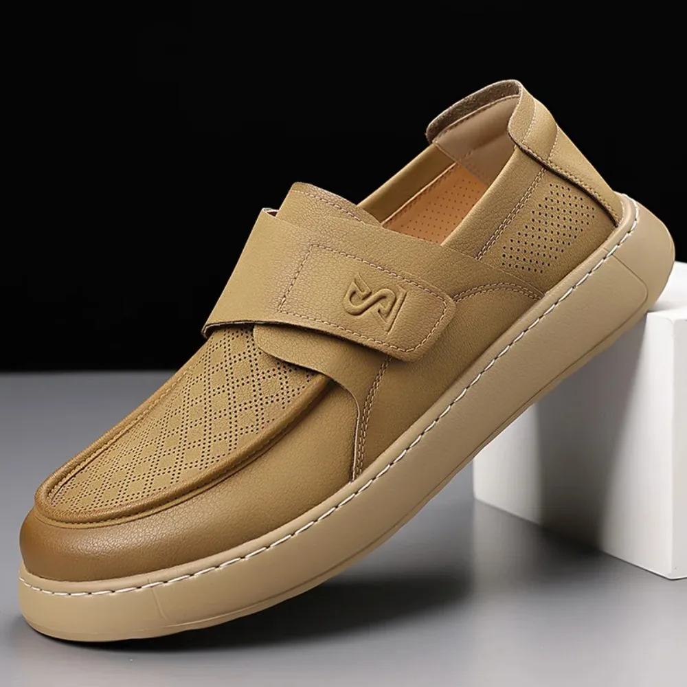 

Casual Cow Leather Shoes Male Soft Sole Light Business Shoes Man Autumn New Designer Loafers for Men Solid Color Fashion