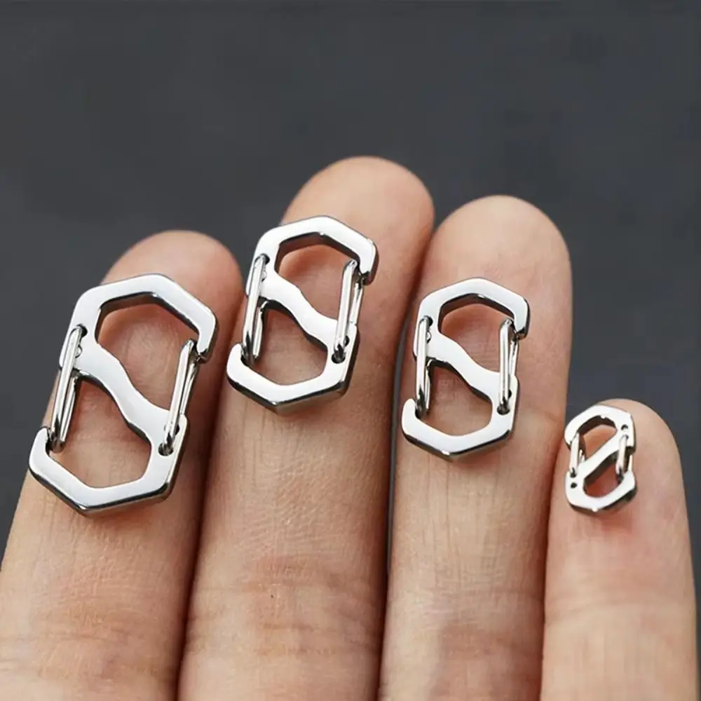 With Lock Silver Necklace Clasps Jewelry Accessories 10PCS Stainless Steel Backpack Buckle S Type Handmade Carabiner