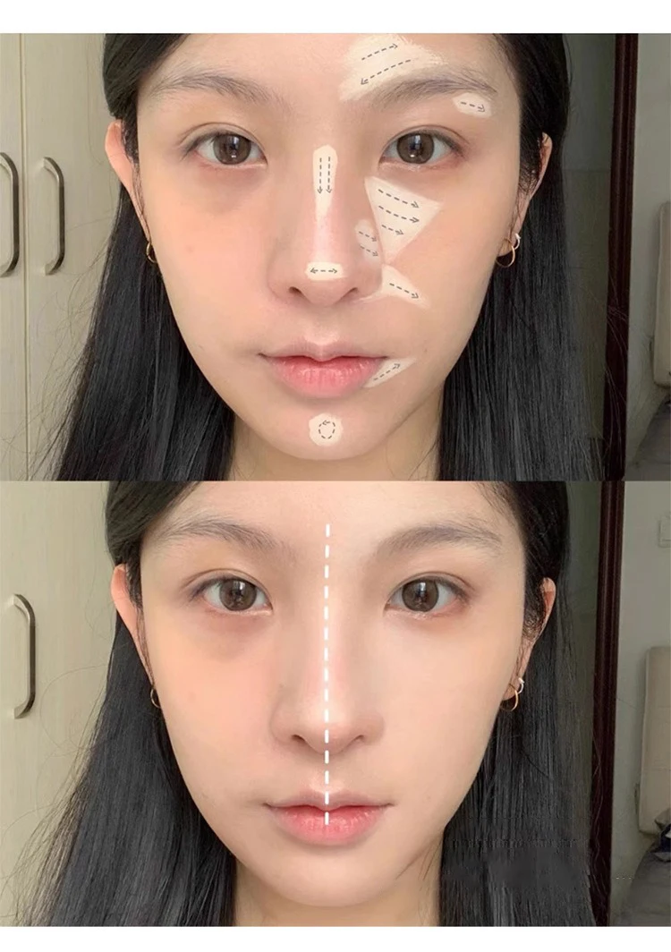 Feuchtigkeitsspendende Aufhellende Concealer-Creme Volle Deckkraft Foundation Abdeckung Akne Augenringe Ölkontrolle Flüssiger Gesichtskontur-Stift – Detail 13