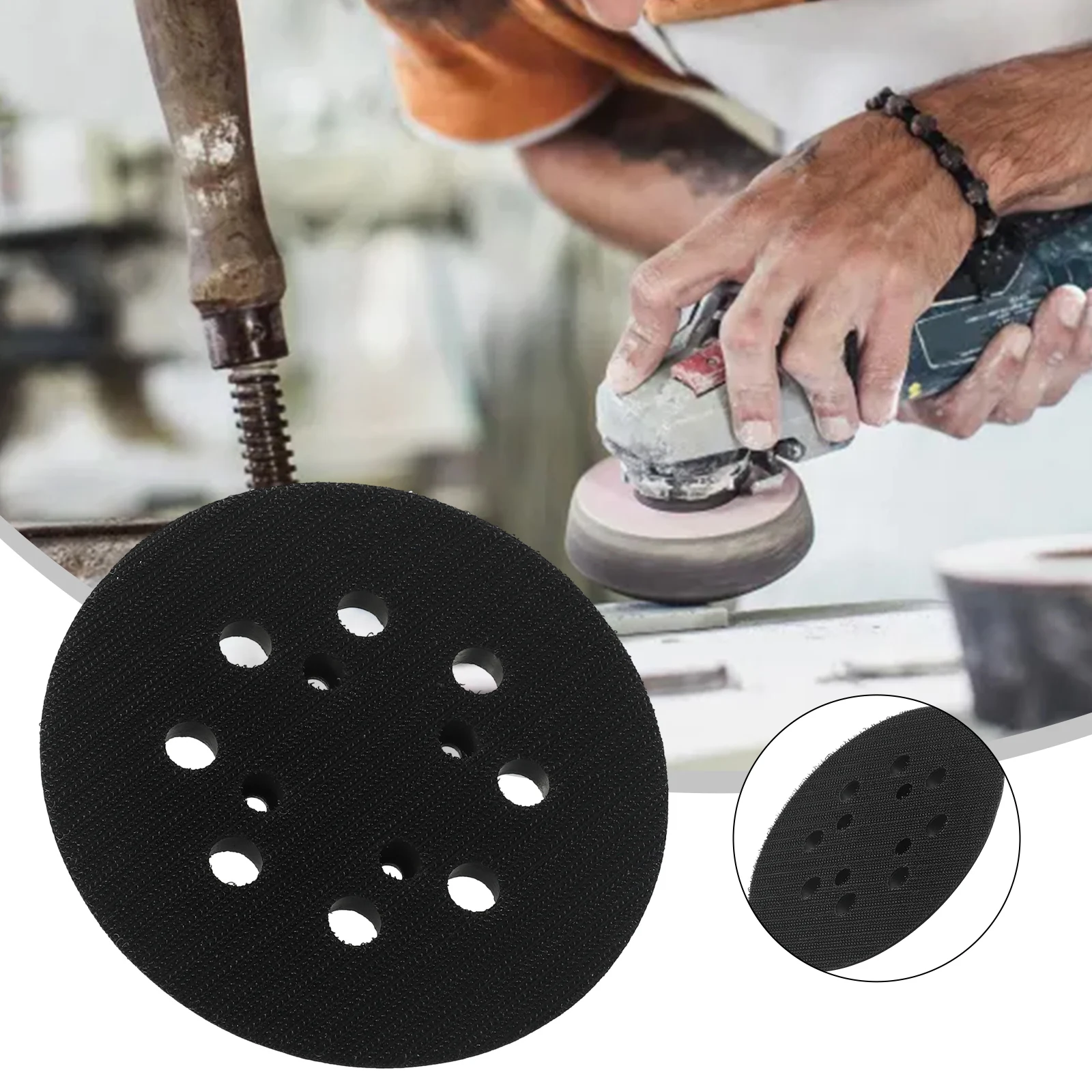 1pc 5Inch 125mm 8 Hole Backup Sanding Pad Hook And Loop Polishing Sander PU Backing Pads Grinding Tools For RS290 RS241 RS28