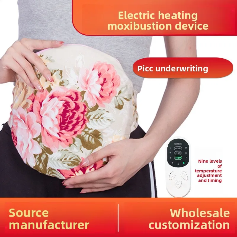 Electric Moxa Heat Therapy Pad with 9 Temperature Settings And 2 Timer Options for Waist And Neck Relief Includes Mugwort