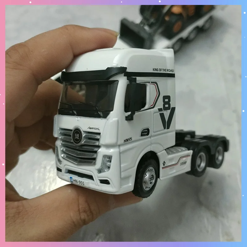 RC Car NO.9900 1:64 12CH RC Truck Mini Flatbed Tractor Truck With Light High/Low Speed Steering Gear Desktop Modle Toy Men Gift