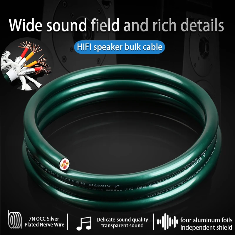 ATAUDIO HiFi Bulk-Kabel 7N OCC und versilberter Kern High-End Audio Bulk-Kabel für DIY Lautsprecher und Verstärker