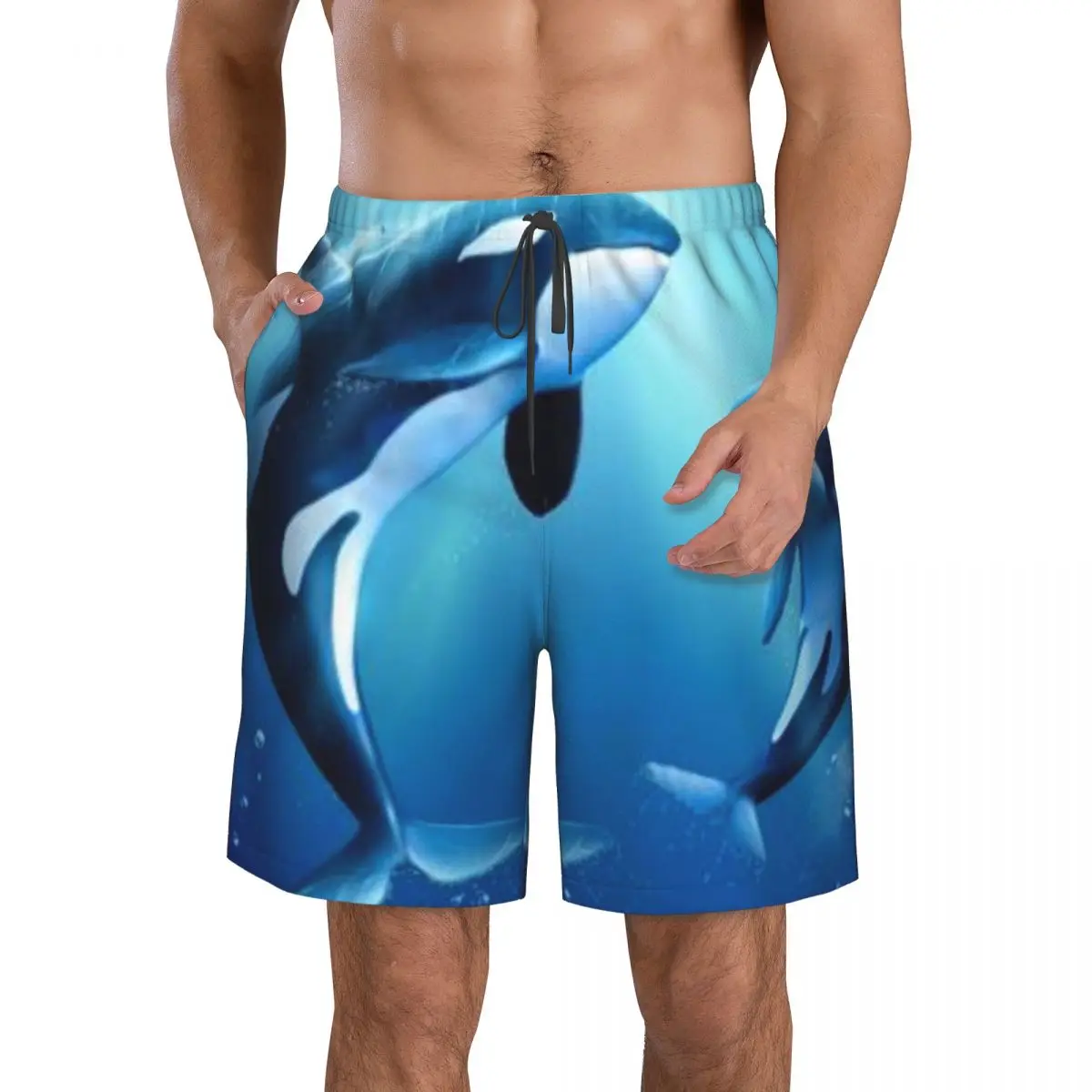 Killer Whales Quick Dry Swimming Shorts For Men Swimwear Swimsuit Swim Trunk Bathing Beach Wear