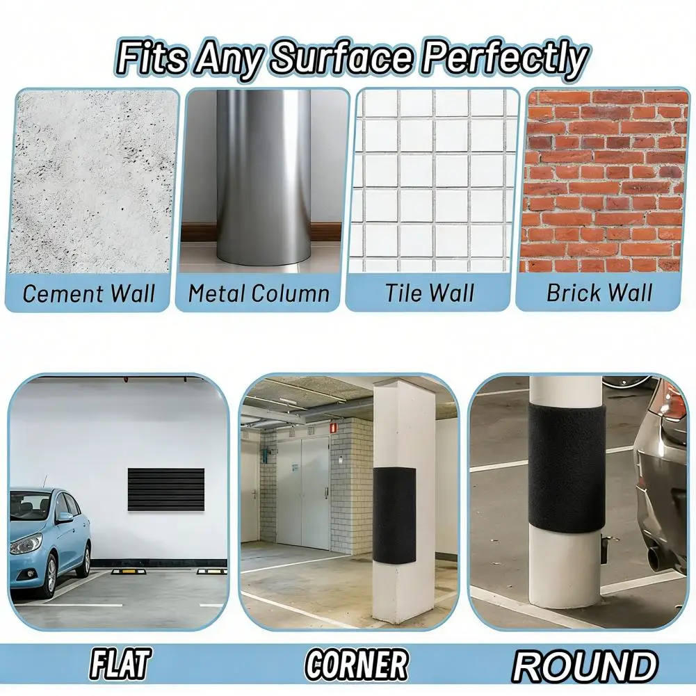 

Garage Column Protector 2pcs Garage Wall Protector Pads Black Eva Foam Bumper Cushions Self-adhesive Corner Guards for Parking