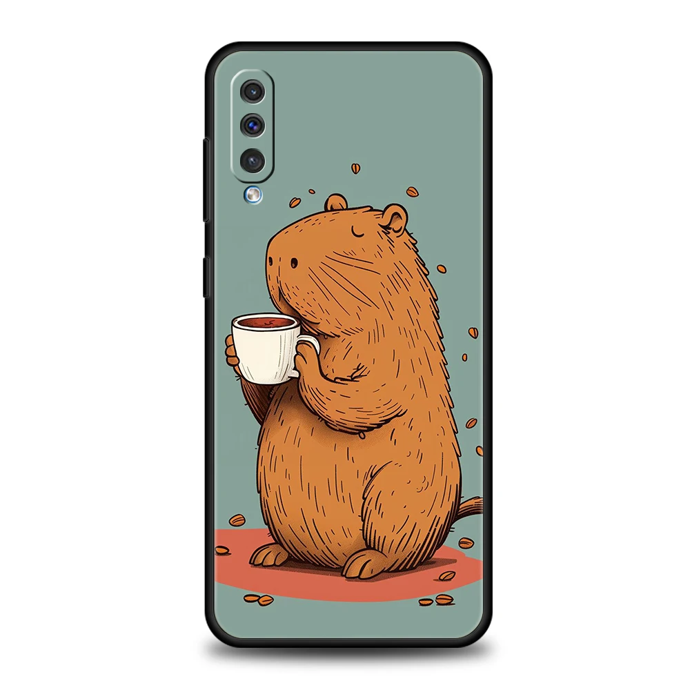 Cute Capybara Phone Case for Samsung Galaxy A24 A13 A53 A73 A33 A22 A12 A02 A03 A05 A70 A50 A10 A20 5G Soft TPU Shell Capas Bags