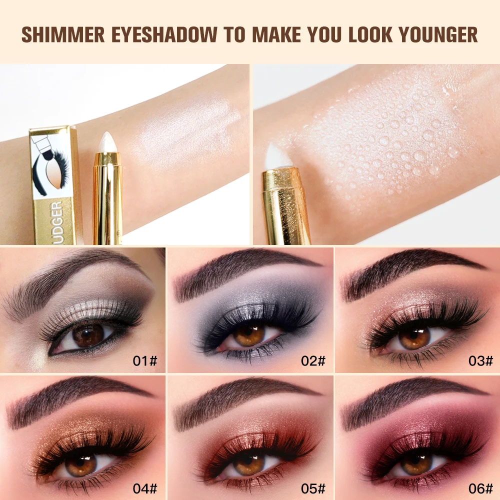 6Colors Waterproof Bling Dual Head Eyeshadow Pen Shimmer Glitter Eye Shadow Pallete Stick Smoky Eyes Makeup