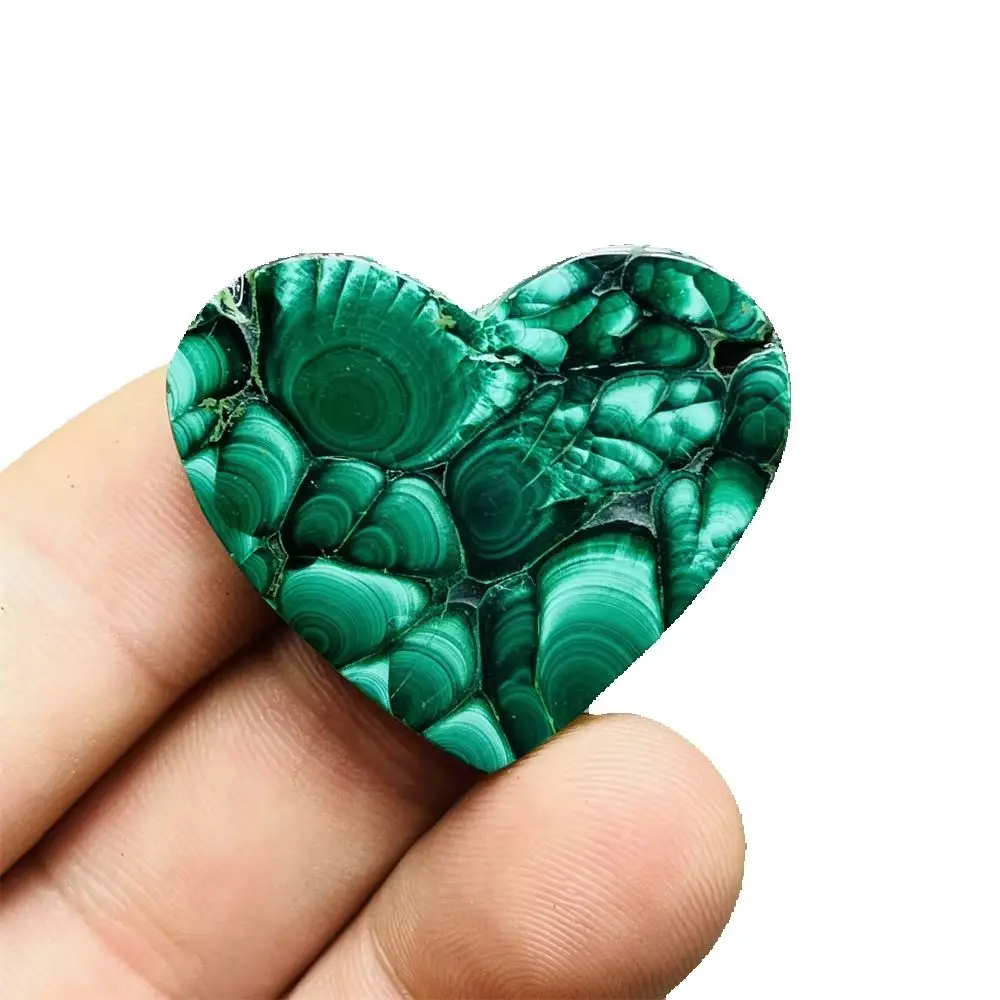 South African Gemstone Malachite heart-shaped Beautiful Pattern Natural Mineral Specimen Geode Crystal Home Room Decoration