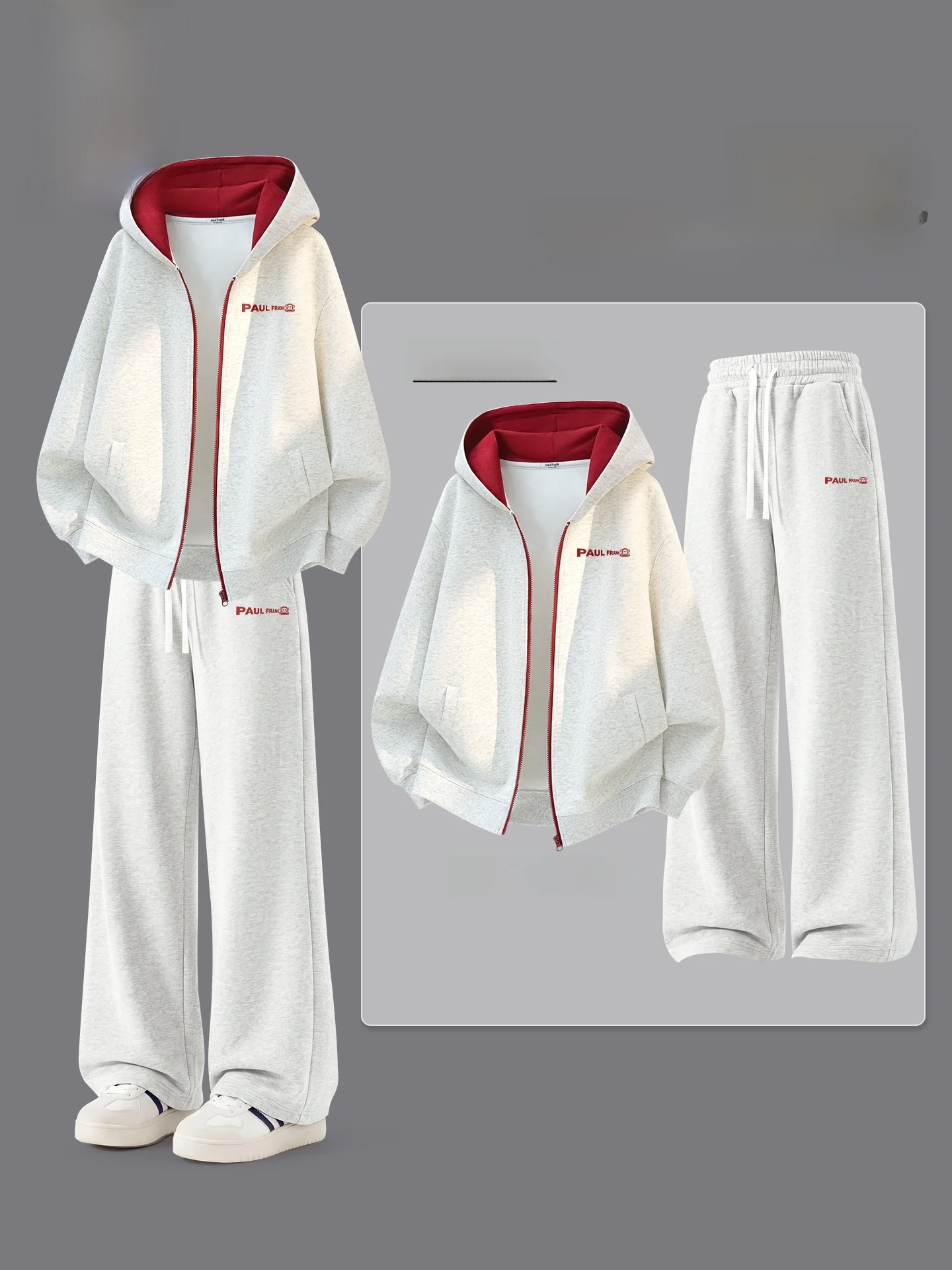 

Color Blo Hoodie Set ex Spring Outdoor Running Sport Two Piece Set Cotton Polyester Long Sve Long Pants