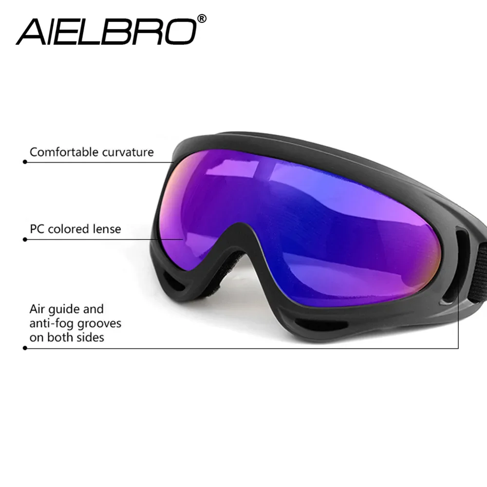 AIELBRO-Máscara de esquí a prueba de viento para invierno, gafas deportivas para nieve, esquí, UV400