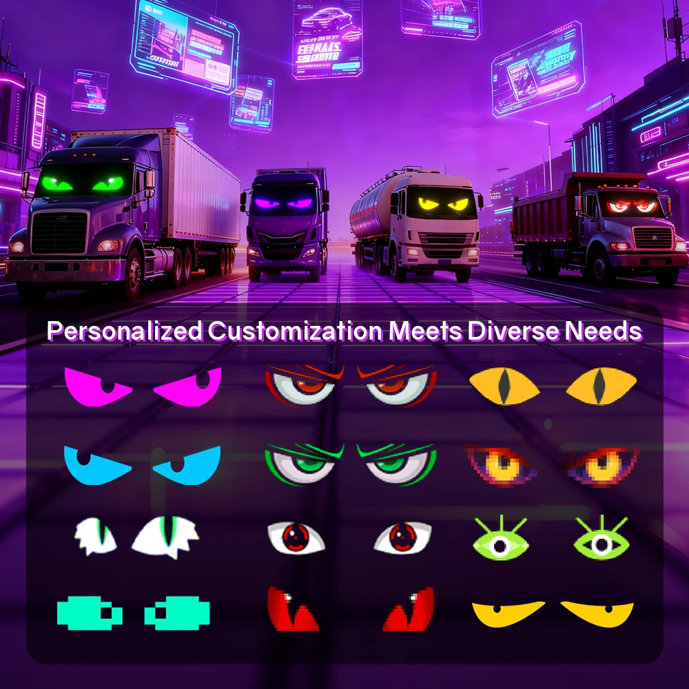 Large Devil Eyes LED Matrix Panel Flexible Programmable Sign Custom Text Animation Screen for Car Truck Windshield Advertising