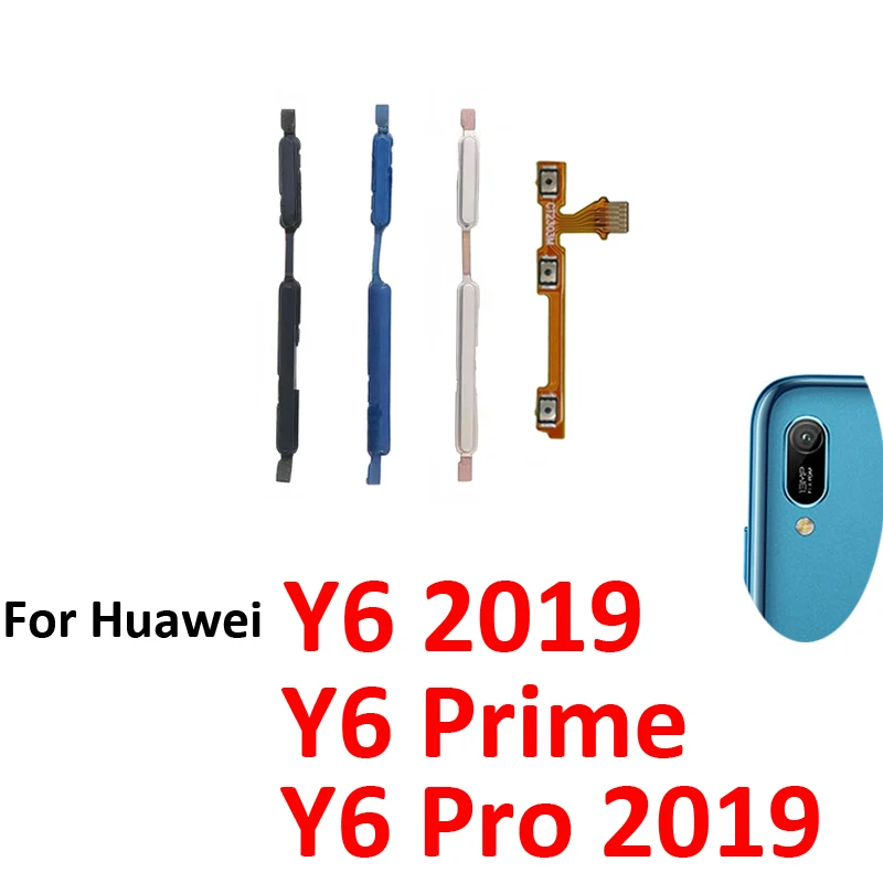 For Huawei Y6 2019 Phone New Power Volume Button On Off Up Down External Key Internal Flex Cable Parts For Y6 Prime Pro 2019