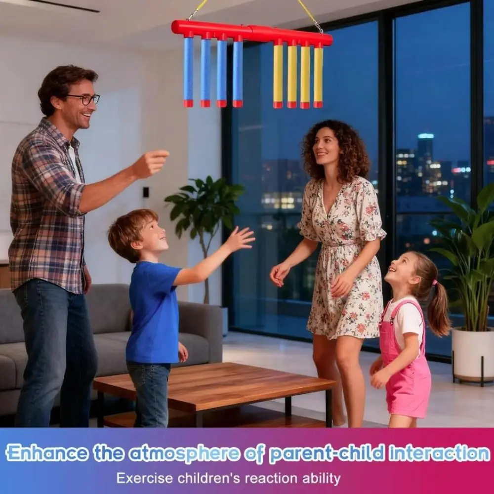 Quick Reaction Challenge Falling Sticks Game Exercise Prop 2-Player Eye And Hand Grabbing Stick Parent-Child Falling