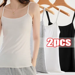 2024 Summer Sexy White Top Women O-neck Black Casual Sleeveless Tshirt Top Ladies Oversize Fitness Sport Vest Camisoles Top