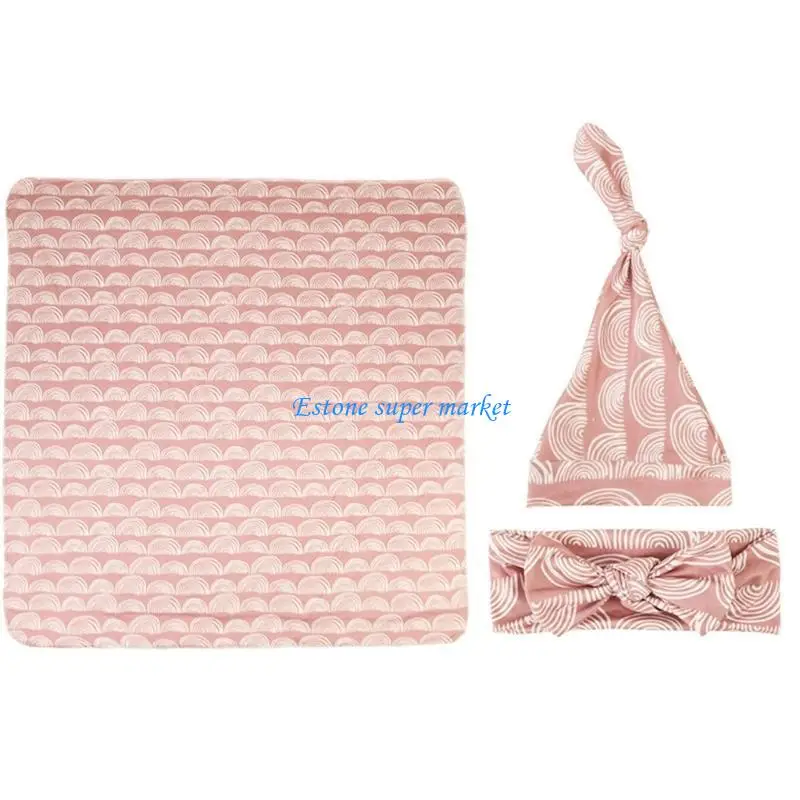 090B 3pcs Newborn Baby Swaddle Soothe Wrap Sleep Toddler Hat Headband Bedding Swaddling Bag Infants Toddler Hairband