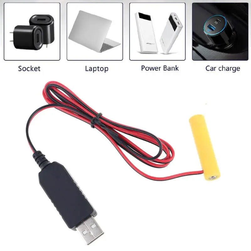 LR03 AAA Battery Eliminator USB Power Supply Cable Replace 1 to 4pcs AAA 1.5V Battery For Electric Toy Flashlight Clock