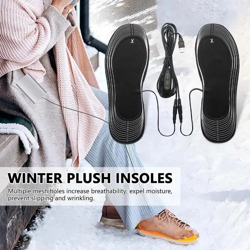 

USB Electric Heated Shoe Insoles Foot Warm Pad Feet Warmer Sock Pad Mat Washable Winter Outdoor Sports Heating Insole Warm