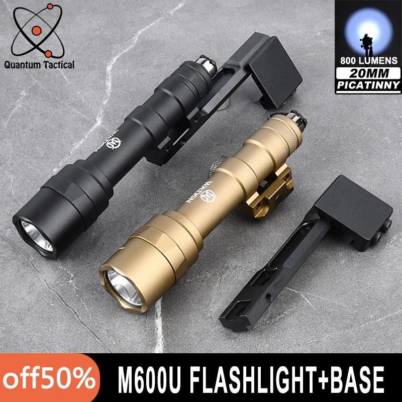 

WADSN M600U Scout Flashlight Metal Offset Mount Base Airsoft 800Lumens White LED High Power Spotlight M600u Hunting Weapon Light