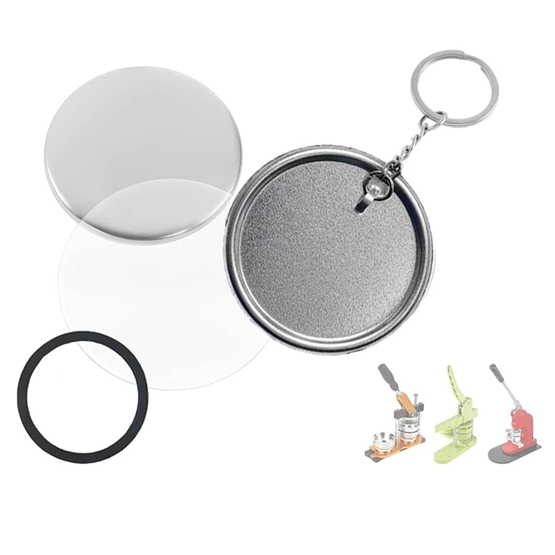 100X Button Maker Keychains Supplies,58Mm/2.25 Inch Pin Making Kit For Button Maker Machine,Metal Button Badge Sets